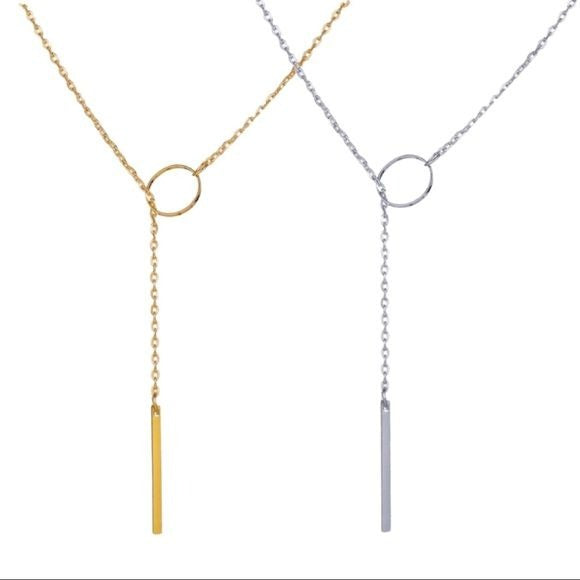 Simple Bar Necklace - Silver or Gold