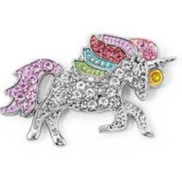 Rainbow Rhinestone Unicorn Earrings Gold/Silver