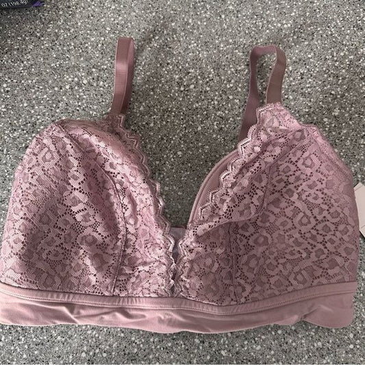 Auden lightly lined pink bralette 1x nwt