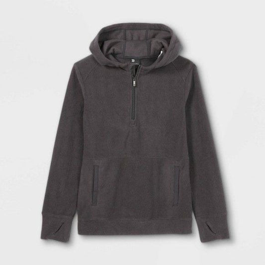 All in Motion kids fleece 1/4 zip pullover hoodie black 8/10 nwt