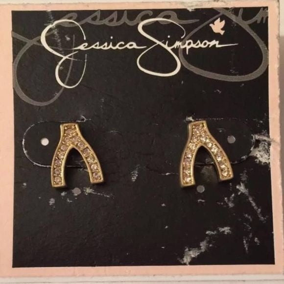 Jessica Simpson Goldtone Wishbone Earrings