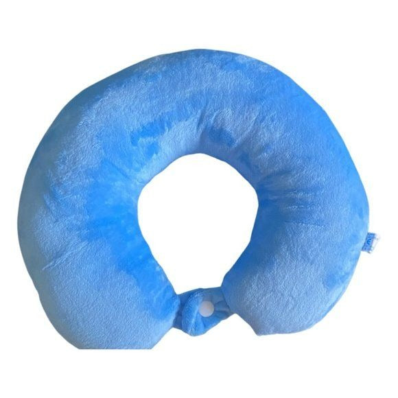 Blue plush neck pillow for kids