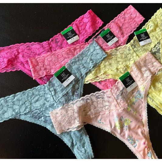 5 Inc International lace thongs large panties nwt