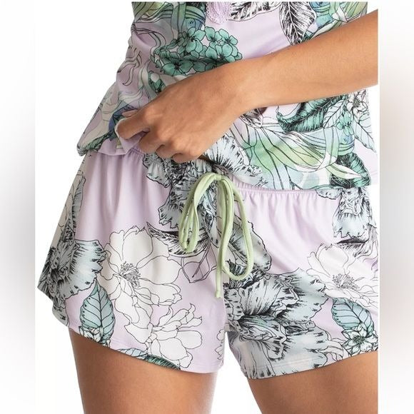 LINEA DONATELLA Palm Garden Cami & Shorts Pajama Set medium nwt
