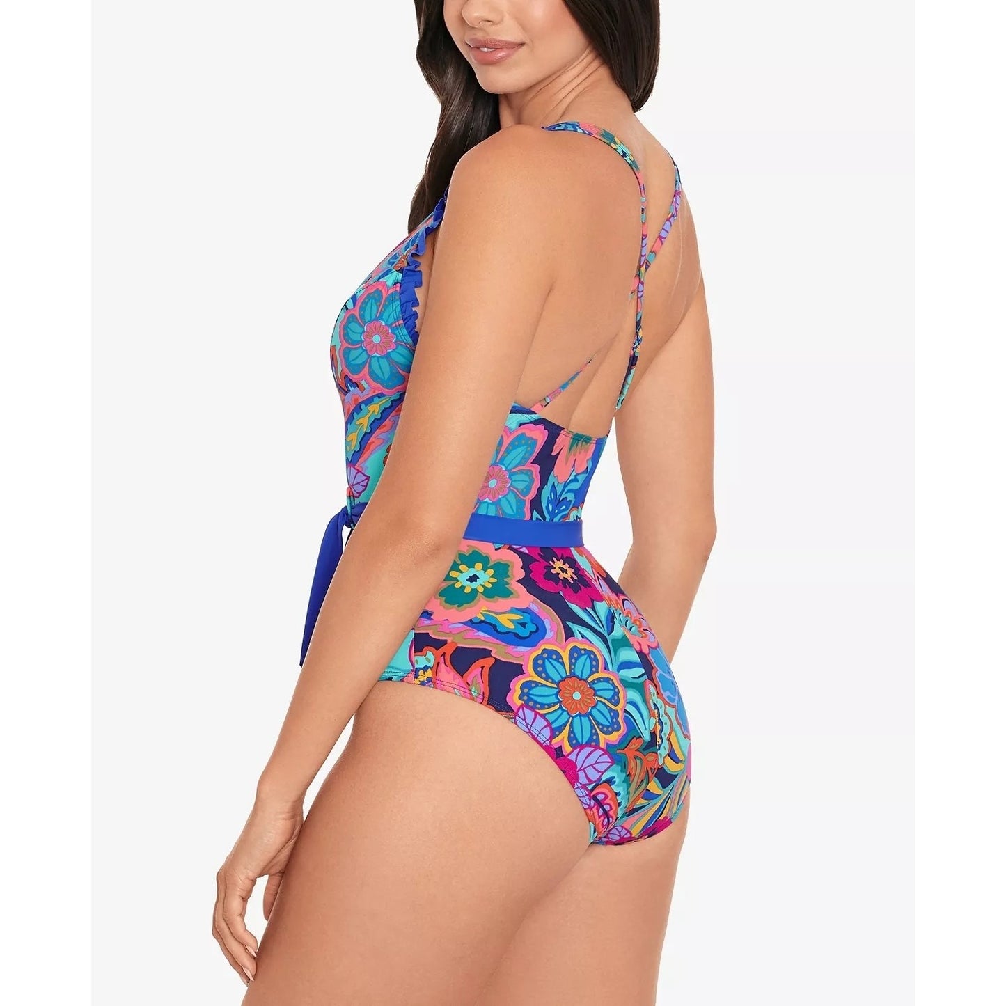 Skinny Dippers Tapestry Cinch One-Piece Swimsuit Tapestry Large nwt