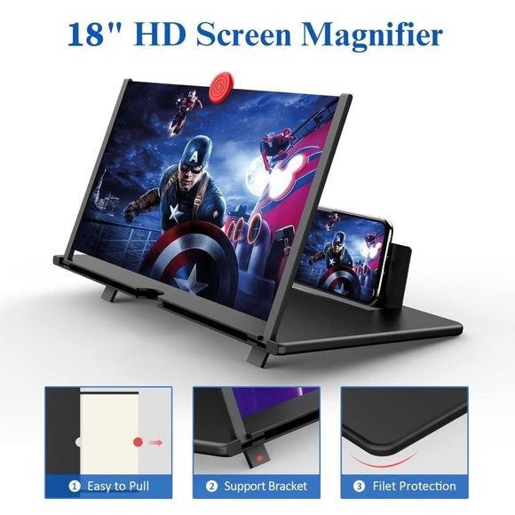 18" Screen Magnifier – 3D HD Mobile Phone Magnifier Projector Screen Enlarger