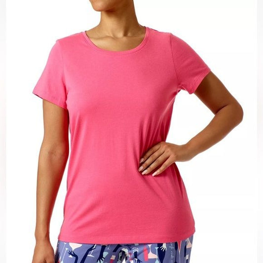 HUE Women's Solid Sleep T-Shirt Fruit Dove Pink large nwt