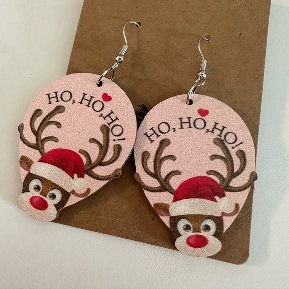 Ho, ho, ho! Rudolph red nosed reindeer Christmas earrings