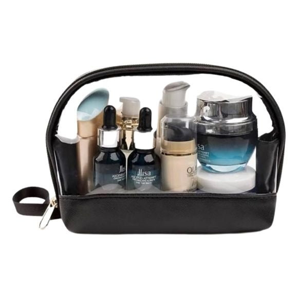 Clear makeup bag for travel, toiletry and cosmetic TSA approved
