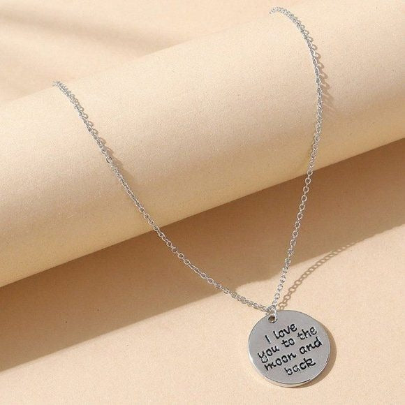 I Love You To the Moon And Back Pendant Necklace