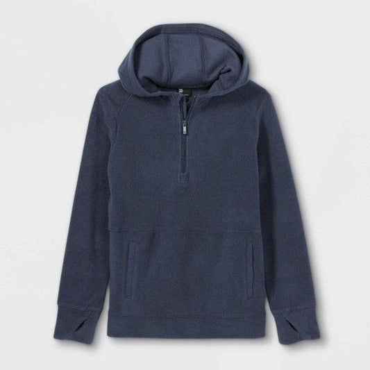 All in Motion kids fleece 1/4 zip pullover hoodie navy 4/5 nwt