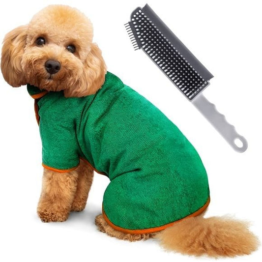 Set of Dog Towel with Soft Hair Remover Brush, new in package