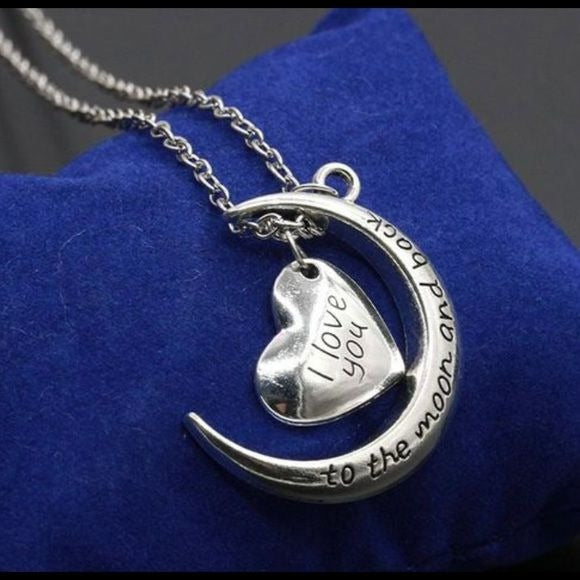 I Love You To The Moon And Back Silver Necklace