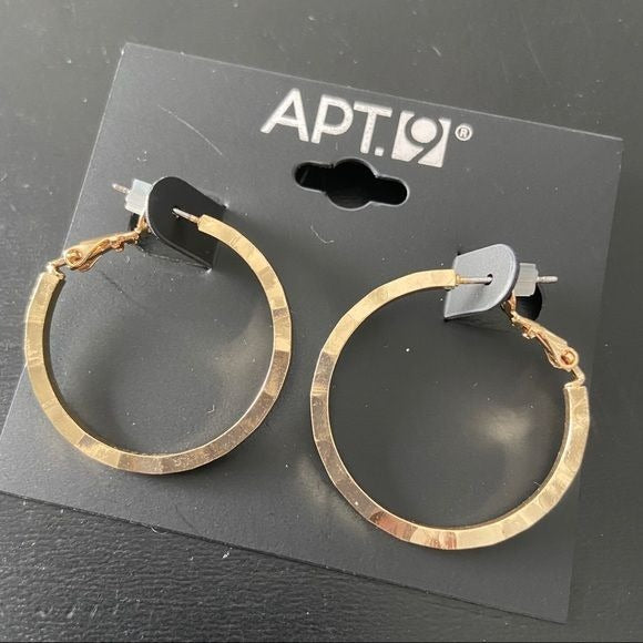 Apt. 9 Goldtone Textured Hoop Earrings