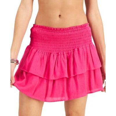 Miken Juniors Smocked Ruffled Skirt Beetroot Pink XL nwt