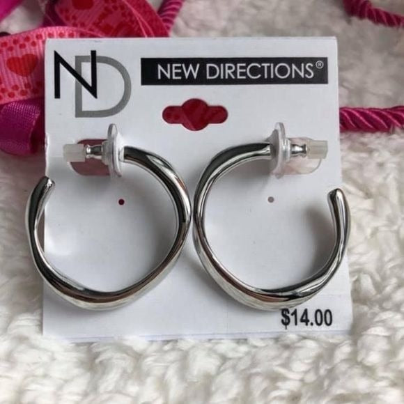 New Directions Silver Hoop Earrings