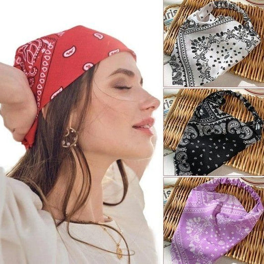 Bandana Style Headband - White, Red or Purple