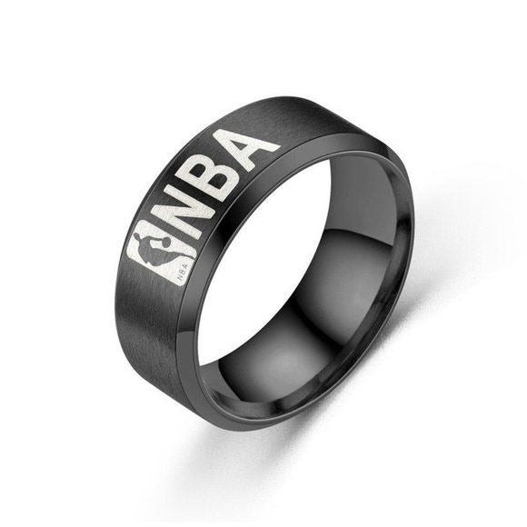 NBA Stainless Steel Black Ring