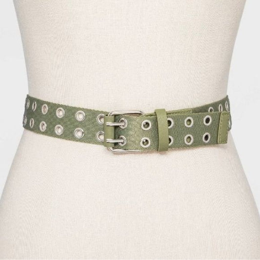 Wild Fable sage color double grommet buckle belt size small nwt