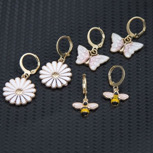 Daisy, Butterfly and Bee Dangling Earring Bundle