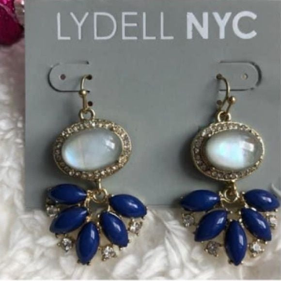 Lydell NYC Blue Gem Earrings