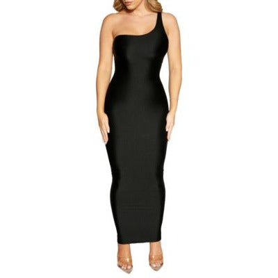 Naked Wardrobe One-Shoulder Cutout Maxi Dress Black Small nwt
