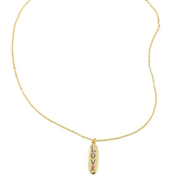Love Pendant Necklace in Goldtone