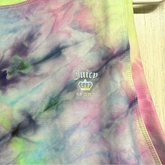 Juicy Couture Sport rainbow tie dye bottom cinched tank medium nwot