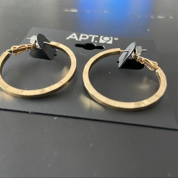 Apt. 9 Goldtone Textured Hoop Earrings