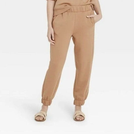 A New Day Tan high rise fleece ankle jogger XXL nwt