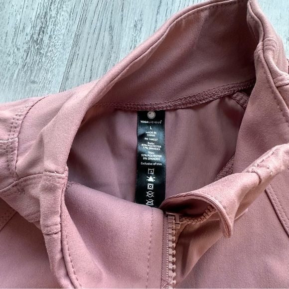Yogalicious full zip jacket sweet pink large nwt