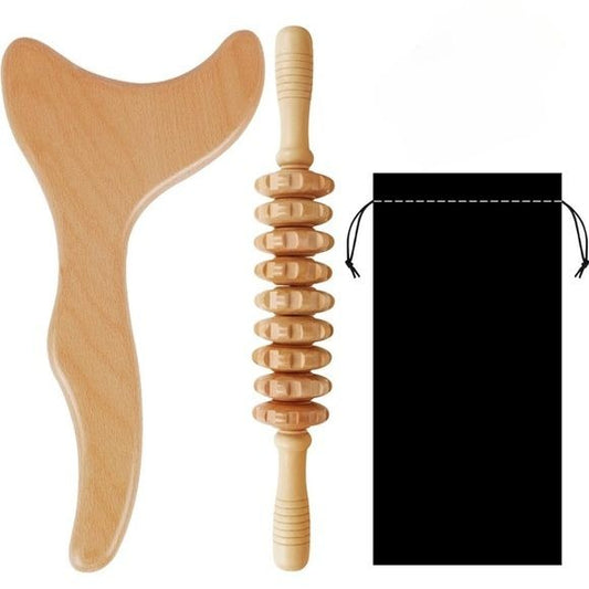 Wood Therapy Massage Tools, Roller Gua Sha for Back and Muscle Pain Relief