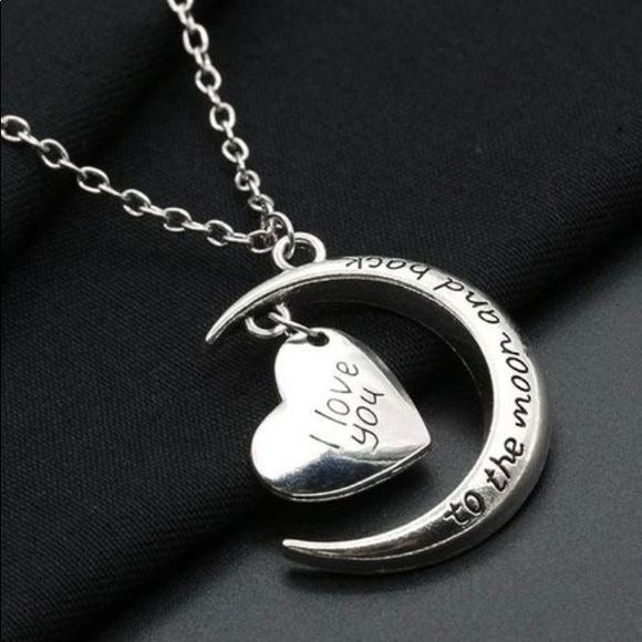 I Love You To The Moon And Back Silver Necklace