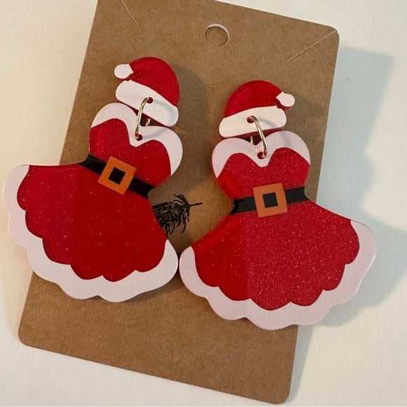 Sexy Mrs. Santa dangling dress earrings