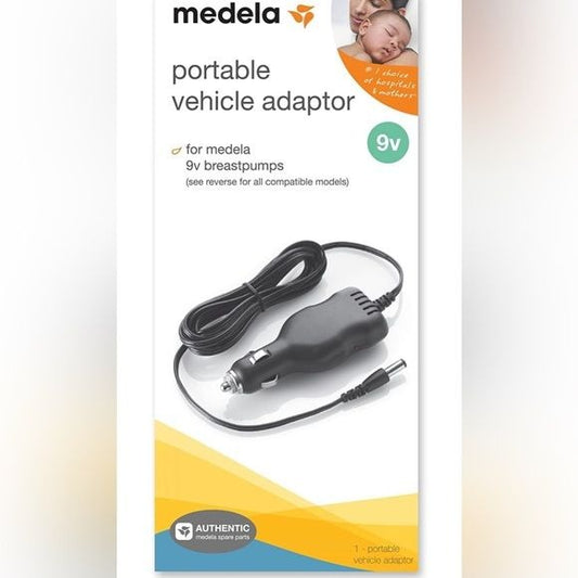 Medela Breast Pump Car Charger 9 Volt Portable Vehicle Adaptor - new in box