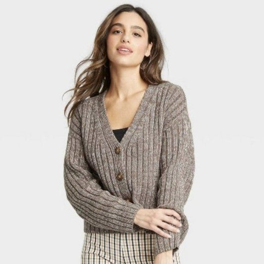 A New Day brown ribbed cardigan xxl nwt