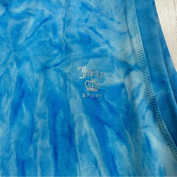 Juicy Couture Sport blue tie dye bottom cinched tank small nwot