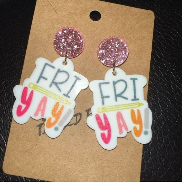 Fri-yay! Friday Pencil dangling earrings