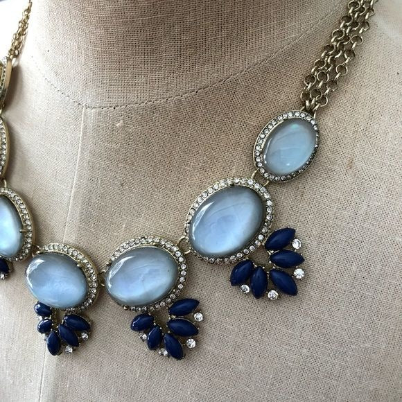 Lydell NYC Blue Gem Statement Necklace