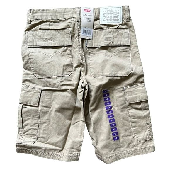 Levi’s adjustable waist khaki cargo shorts size 10 nwt