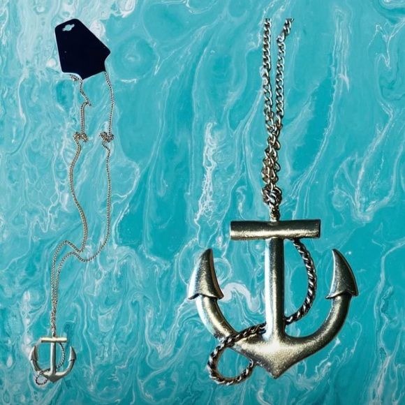 Goldtone Anchor Pendant Necklace
