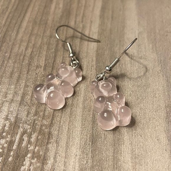 Gummy Bear Dangling Earrings Pink